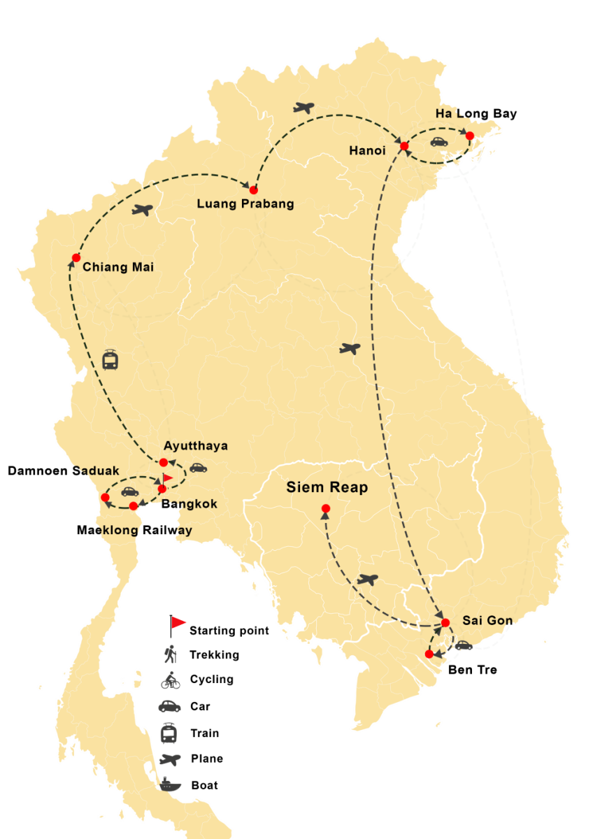 Explore Cultural Mosaic in Thailand and Indochina (18D17N)