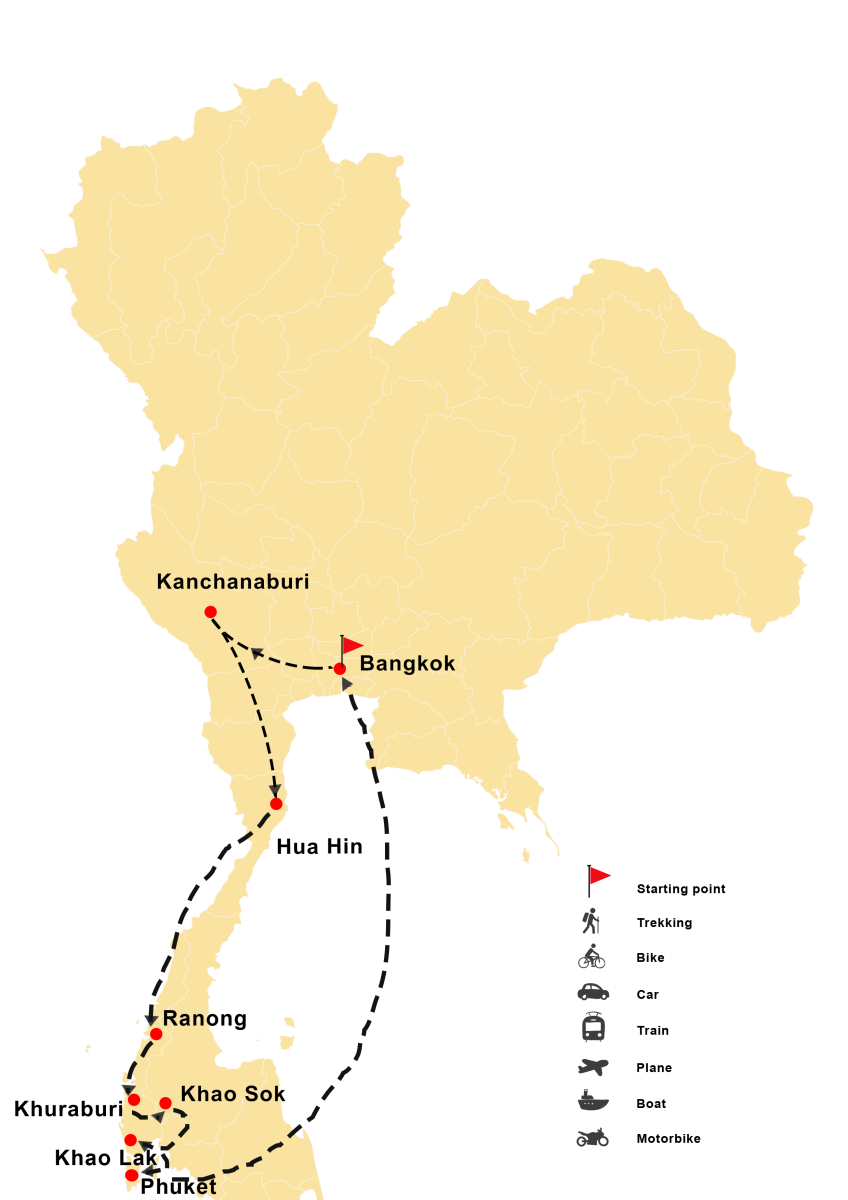 15 jours de l'Ouest au Sud en Thaïlande