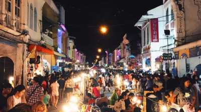 La rue piétonne de Phuket