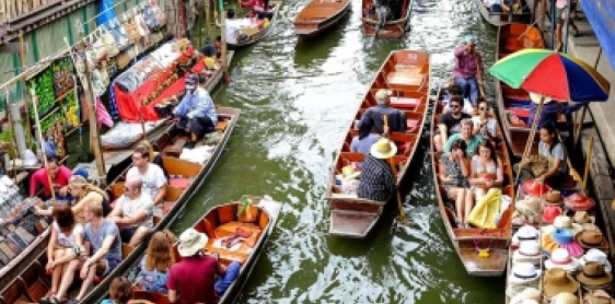 Day 3: Bangkok – Damnoen Saduak Floating Market -Maeklong Railway Market – Kanchanaburi (B)