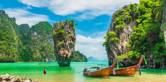 Krabi - Baie Phang Nga - île de James Bond - Grotte des Singes - Cascade Raman